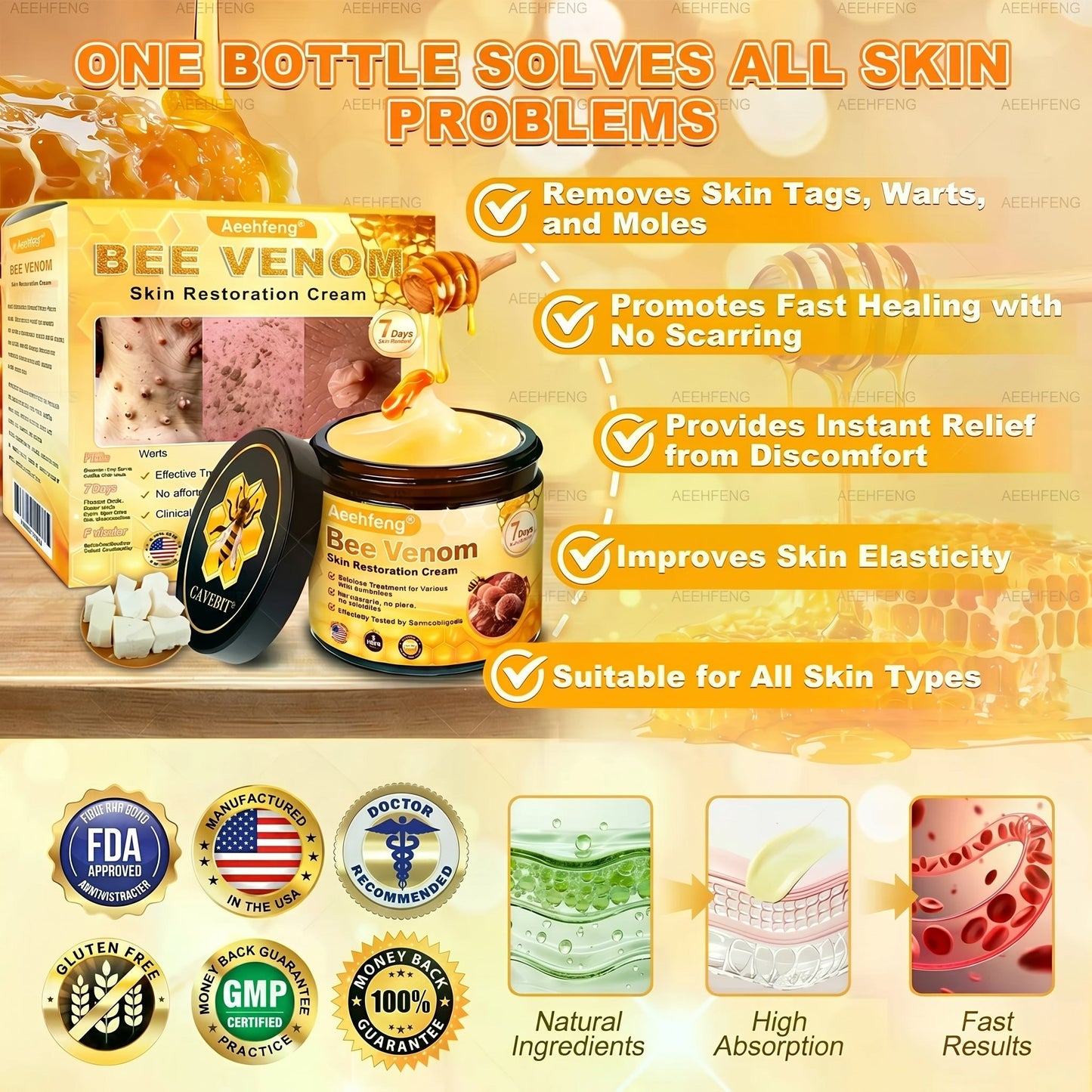 🔥 LAST DAY 80% OFF🔥 Aeehfeng® Bee Venom Skin Restoration Cream